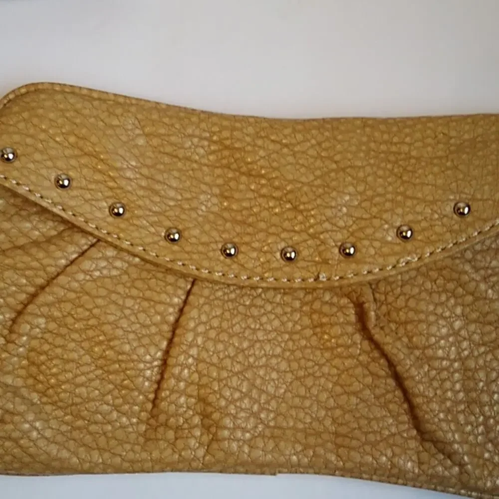 Marc ecko Pebbles foe leather tan clutch wristlet
